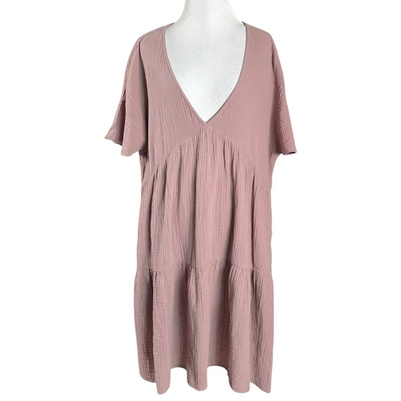 Madewell Dusty Mauve Tiered Mini Dress - Picture 6 of 12